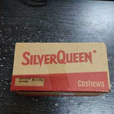 1 BOX SILVERQUEEN 25GR ISI 10 PCS - COKLAT CASHEW