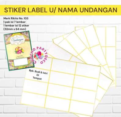 Stiker Nama Undangan Khitan Nikah / Sticker Label Undangan No. 103 Stiker undangan 103