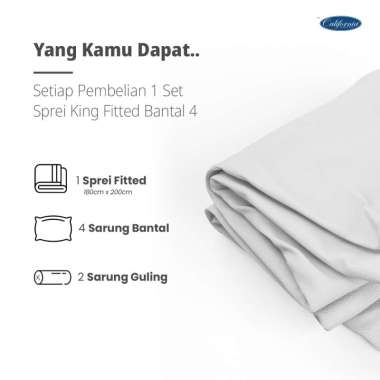 CALIFORNIA Sprei California King Fitted Bantal 4 ukuran 180x200 Sprei California Bantal 4 Lunara
