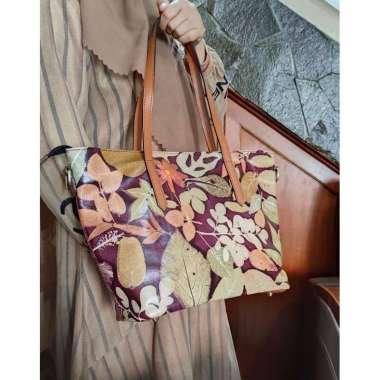 NZS Tas Kulit Ecoprint Tas Kulit Asli Tas Wanita