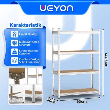 JP Rak Besi Siku 4-6 Susun Rak Besi Susun Rak 4-Silver-30*90*145