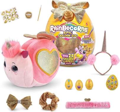 Mainan Koleksi Plush Rainbocorns Epic Golden Egg Snail
