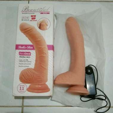 Vibrator Dildo getar Alat Bantu Sex Wanita Peni Tempel Jumbo Elektrik XXL