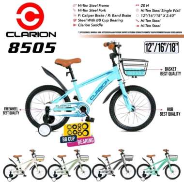 Sepeda Anak BMX 12 inch Clarion 8505 Bonus Keranjang Depan Blue