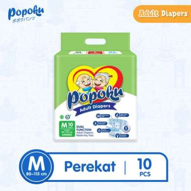 Popoku Adult Diapers M10 (80-115cm) Isi 10 Pcs - Popok Dewasa Lansia Manula Orang Tua
