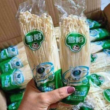 Jamur Enoki Mushroom Fresh 1pc|Jamur Enoki 1 Dus Isi 50pc|Jamur Enoki Segar 1 DUS 50PC ENOKI BUNGKUS