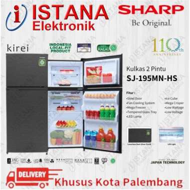SHARP KULKAS 2 PINTU KIREI SERIES 172 LITER SJ-195MN-HS