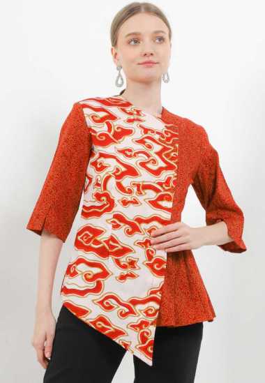Arjuna Weda Blouse Batik Mega Mendung 18140024 - Merah XL