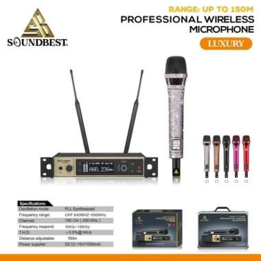Mic Wireless Artis Papan Atas Soundbest Luxury Diamond 1 MIC PEGANG - SILVER SILVER