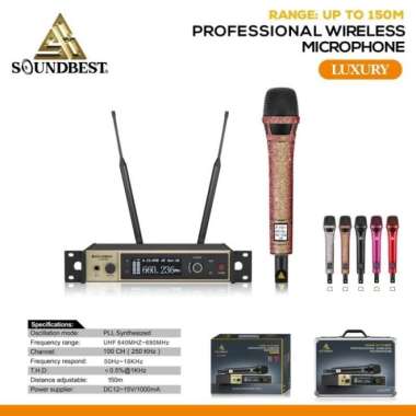 Mic Wireless Artis Papan Atas Soundbest Luxury Diamond 1 MIC PEGANG - SILVER ROSE