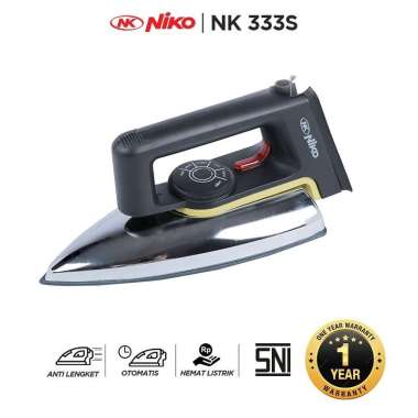 Setrika Listrik Gosokan Baju Niko NK-333S Anti Lengket Dry Iron Strika Setrikaan Pakaian Hitam