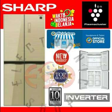 Sharp Sj If51Pg Cg Kulkas 4 Pintu Inverter Plasmacluster - Glass Door
