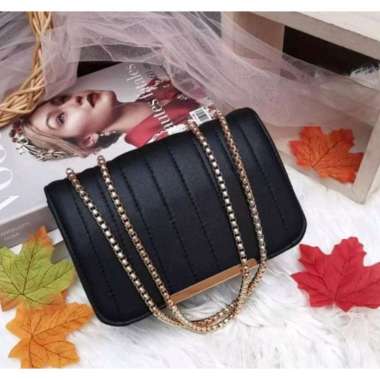 Tas selempang wanita premium kalina behel trendy/tas wanita embos tali rantai ulir emas/tas bahu ter