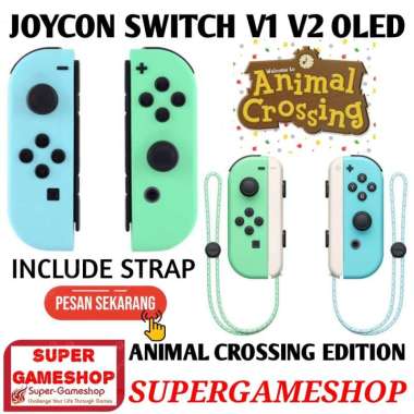 SUPERGAMESHOP - Joycon Nintendo Switch Joypad Switch V1 V2 Nintendo Switch Oled Joycon Animal Crossi