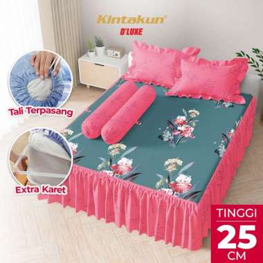 Kintakun DLUXE Sprei Set Rumbai Tinggi 25cm CINDY Seprai Queen King Aesthetic B2 - Varian Size 180 x