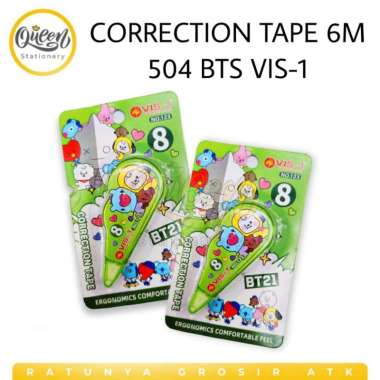 5 PCS CORRECTION TAPE 6M 504 VIS-1 TIPE X STIPO KERTAS BT21/BTS