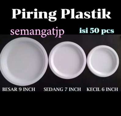 Piring Plastik isi 50 pcs sekali pakai Piring 7 inch