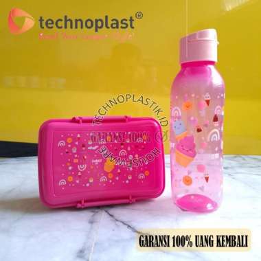 WIGGLE NEW PINK DESSERT LUNCH BOX BAG LUNCH BOTTLE Kotak Bekal Lock Botol Tas Lunch Bag 04202-SW871