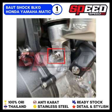 Baut Sok Shock Breaker Belakang Vario Scoopy Beat Baut Probolt Thailand Stainless King Nut SILVER