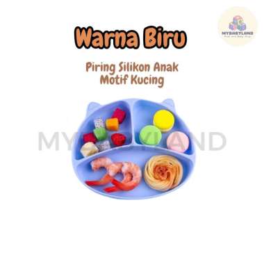 Piring Silikon Motif Kucing | Makan Anak dan Bayi | Silicone Dinner Plate | Piring Anak Bayi Silikon