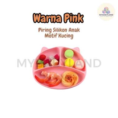 Piring Silikon Motif Kucing | Makan Anak dan Bayi | Silicone Dinner Plate | Piring Anak Bayi Silikon