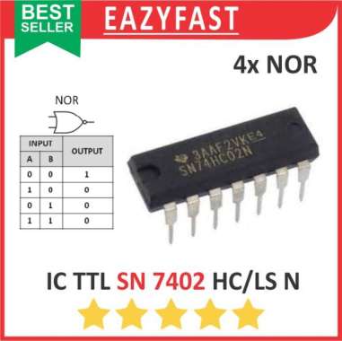 IC TTL SN 7402 N HC LS DIP Gerbang Logika NOR Logic Gate SN74HC02 SN74LS02 SN74HC02N SN74LS02N 74HC0