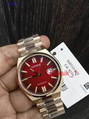 Original 100%!! Jam Tangan Pria Automatic Citizen NJ0153-82X Tsuyosa Mechanical Red Dial Garansi Res