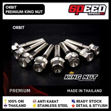 Baut Shock Segitiga Yamaha Mio Xeon GT 125 Baut Probolt Thailand Stainless King Nut Orbit Blue