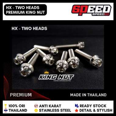 Baut Shock Segitiga Yamaha Mio Xeon GT 125 Baut Probolt Thailand Stainless King Nut HX Blue