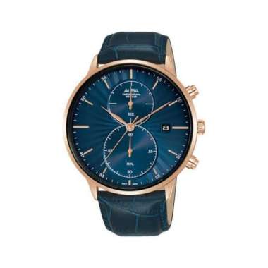 Jam Tangan Alba Prestige Pria 100% Original Blue Leather AW4010 X1