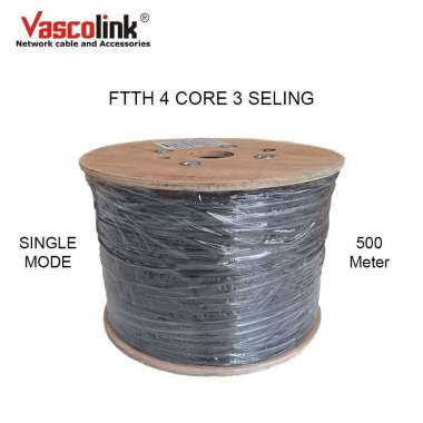 Kabel Fo 1 Core / 2Core / 4Core 3Seling 500 Meter SM Seling baja Vascolink 4 CORE