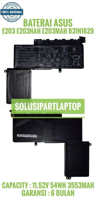 Baterai Laptop Asus E203 E203NAH E203MAH Series B31N1629 Original