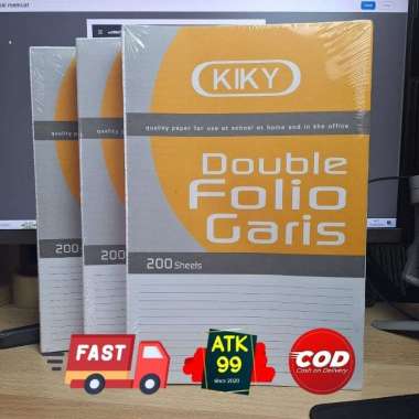 200 Lembar Folio Kiky/Double Folio Bergaris F4 200 Lembar/Kertas Folio Kiky