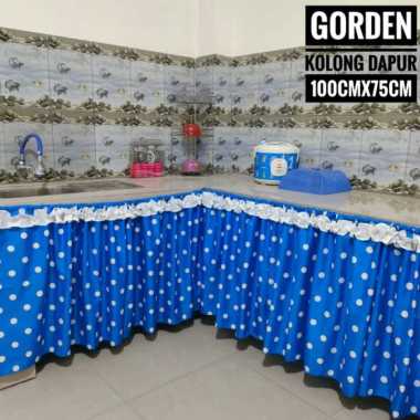 (100×75) GORDEN KOLONG DAPUR/gordyn kolong/korden/kelambu/penutup dapur/gorden kain katun POLKADOT B