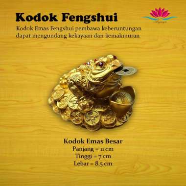 Kodok Fengshui / Kodok Emas Kaki Tiga Ukuran 11 cm