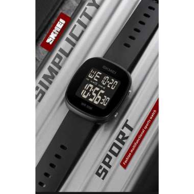 Jam Tangan Digital Pria Strap Silicone 1843 Aneh Pria Casual Jarum Divigo Tangam Terbaru Hitam Tali 