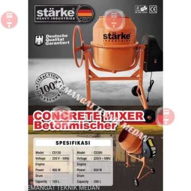CS120 MESIN MOLEN ADUK SEMEN MINI LISTRIK MIXER 120L CS 120 L STARKE