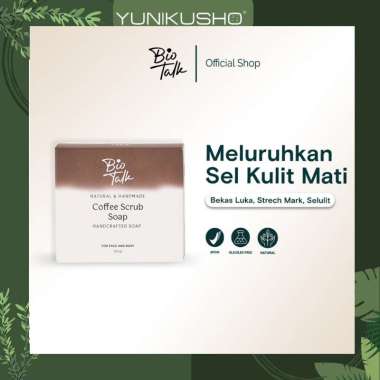Biotalk Coffee Scrub Soap | Sabun Mandi Kopi Alami Handmade untuk Bekas Luka Stretchmark