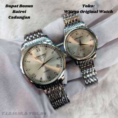 LONGTIME ORIGINAL Jam Tangan Formal COUPLE PRIA DAN WANITA Tali Rante Steinless Anti Karat Kuat Taha