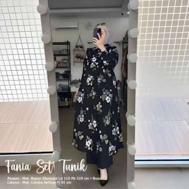 Emory Set Tunik One Set Wanita Long Tunik Rayon Premium Baju Setelan Wanita Kekinian Celana Kulot Al