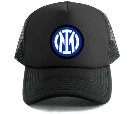 Topi Intermilan New Logo Italia Serie A Trucker Sepak Bola Club Inter Hitam