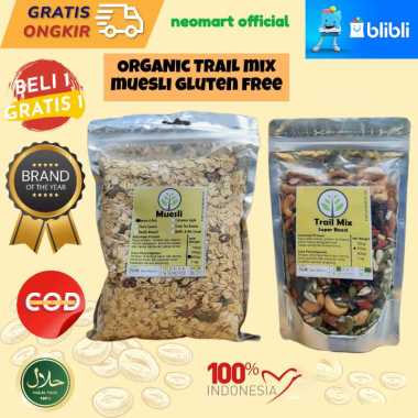 Paket Promo! Trail Mix 250gr+ Muesli 500gr Sereal Sarapan Sehat. Oat, kismis, almond, Paket Sarapan.