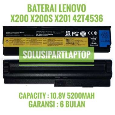 Baterai Lenovo Thinkpad X200 X200S X201 X201S X201i 42T4534