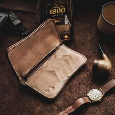 Supervice - - Wallet - Dompet Lipat Pria Medium Wallet Kulit Asli Brown