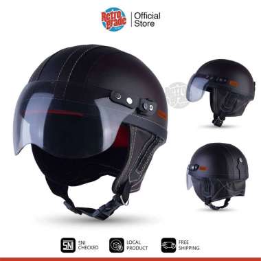 JoyKidz Helm Anak Retro Chips Sincan Garis Edisi Warna Hitam untuk Usia 1 2 3 4 5 Tahun Putih Hitam