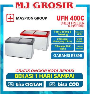 MASPION UFH 400 C CHEST FREEZER BOX 400 LITER SLIDING