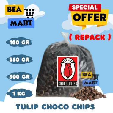 Tulip Choco Chips 100 250 500 1 kg | Dark Chocochips Coklat 100gr 500g 1/2 kg