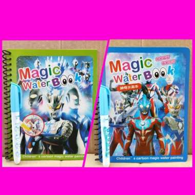 Mainan Edukasi - Buku Mewarnai Ajaib - Magic Water Book - Magic Water Pen - Buku Gambar Mewarnai - B