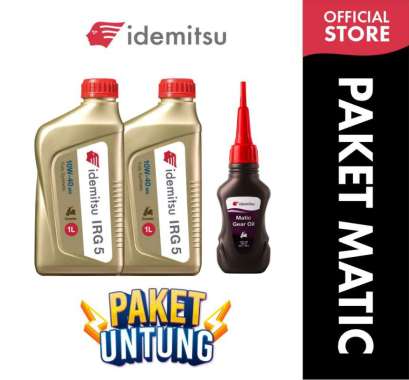 PAKET OLI IDEMITSU IRG5 10W-40 MB (1L) 2 BOTOL + IDEMITSU Matic Gear