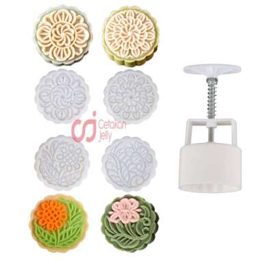 Cetakan Jelly Cetakan Mooncake Moon Cake Kue Bulan Nastar Bulat 100 Gr 4 Model Model E